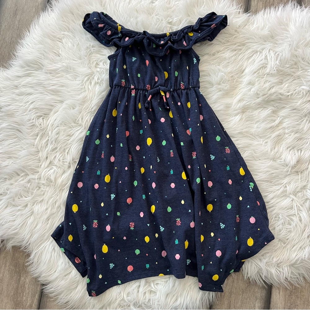 Charming Kids Twirling Dress with Colorful Fruit Print